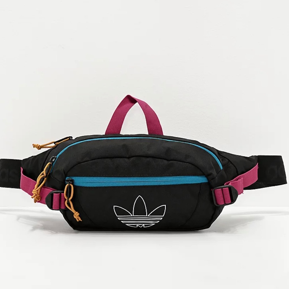 Adidas Originals Utility Crossbody Bag Fanny Pack Black/Active Teal/Berry CL5460